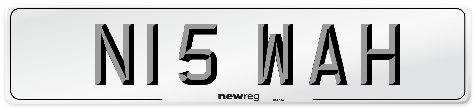 N15 WAH Number Plate from New Reg